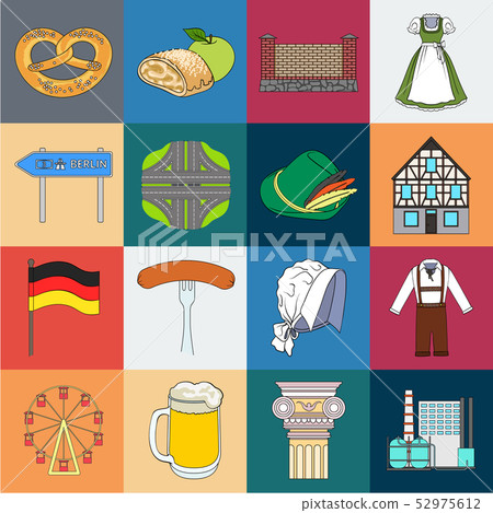 Country Germany cartoon icons in set collection for design. Germany and landmark vector symbol stock Country Germany cartoon icons in set collection for design. Germany and landmark vector symbol stock 52975612