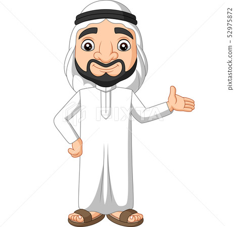Cartoon Saudi Arab man waving Cartoon Saudi Arab man waving 52975872