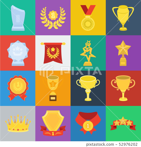 Awards and trophies cartoon icons in set... - Stock Illustration [52976202]  - PIXTA