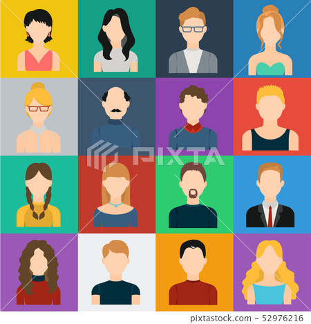 Avatar and face cartoon icons in set collection for design. A person's appearance vector symbol Avatar and face cartoon icons in set collection for design. A person's appearance vector symbol 52976216