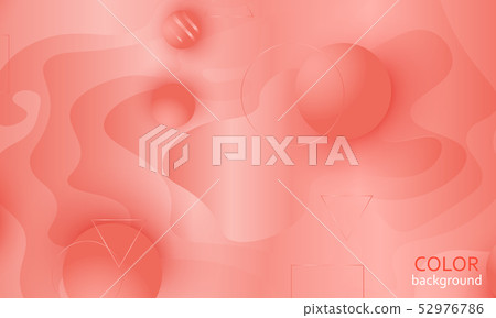 Coral color background. Fluid shapes pattern. 52976786