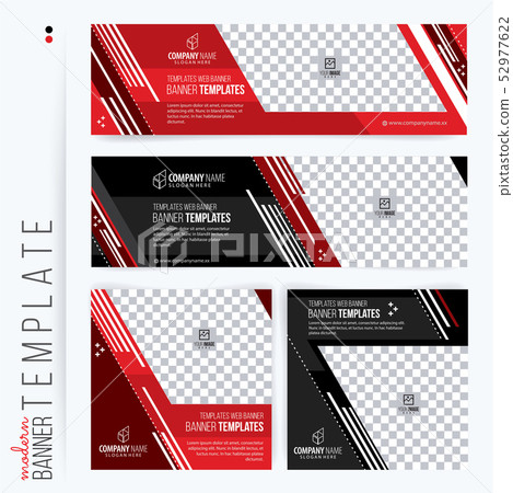 Red and Black Web banners templates - Stock Illustration [52977622] - PIXTA
