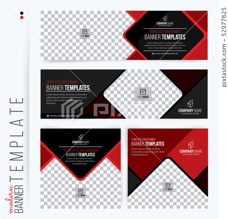 Red and Black Web banners templates - Stock Illustration [52977625] - PIXTA