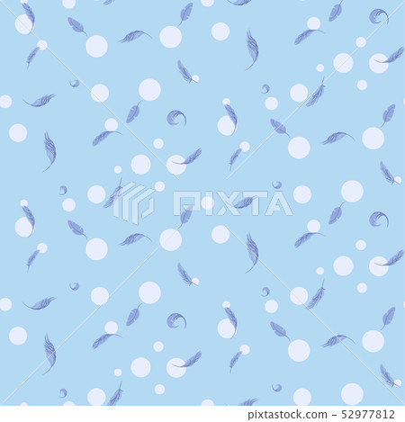 Purity seamless vector pattern with feathers and bubbles. Purity seamless vector pattern with feathers and bubbles. 52977812