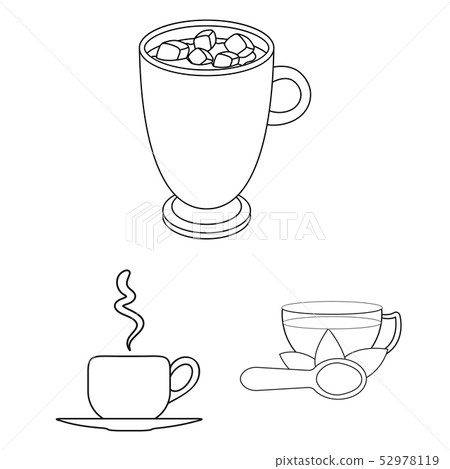 Isolated object of cup and coffe sign. Collection of cup and top vector icon for stock. Isolated object of cup and coffe sign. Collection of cup and top vector icon for stock. 52978119
