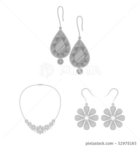 Isolated object of jewelery and necklace sign. Collection of jewelery and pendent stock vector 52978165
