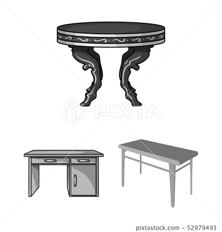 Vector illustration of  and table  symbol. Collection of  and  wooden  stock vector illustration. 52979493