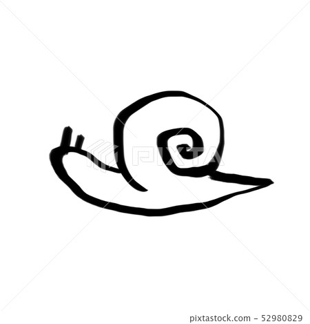 Simple snail line art - Stock Illustration [52980829] - PIXTA
