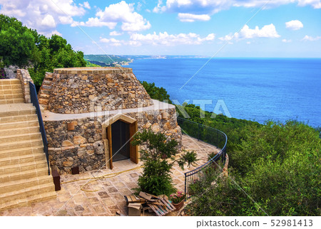 Pajaru on Salento adriatic coast in Apulia - South Italy - typical rural dry stone buildings similar 52981413