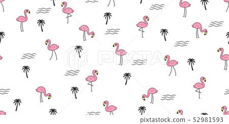 flamingo seamless pattern vector pink flamingos - Stock Illustration ...
