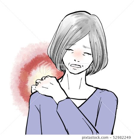 Senior woman shoulder pain 52982249