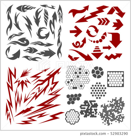Design elements on white background - vector big set Design elements on white background - vector big set 52983290