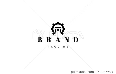 M T letter Gear abstract black vector logo design 52986695
