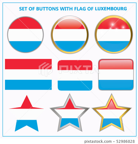 Set buttons with flag of Luxembourg. Set buttons with flag of Luxembourg. 52986828