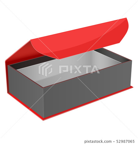 Red and black gift box. Open jewelry box with magnetic clasp Red and black gift box. Open jewelry box with magnetic clasp 52987065