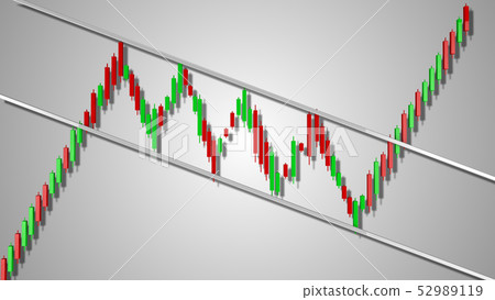 Bull Flag Stock Chart Pattern 3D Illustration 52989119