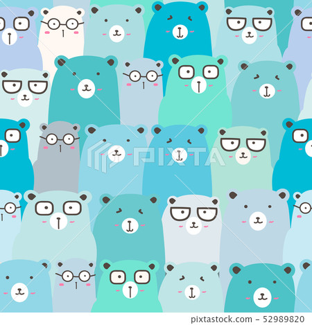 Seamless pattern with cute bear background. Seamless pattern with cute bear background. 52989820