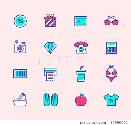 Web or mobile, shopping line icon 52990091