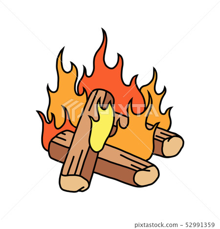 Fire camp vector illustration. illustration of bon 52991359