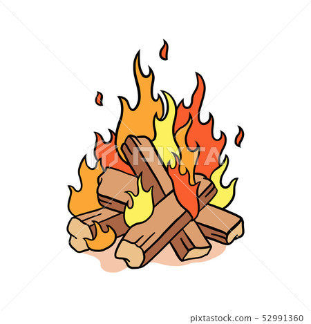 Fire camp vector illustration. illustration of bon 52991360