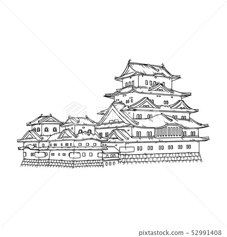 Himeji Castle Japan Illustration Stock Illustration