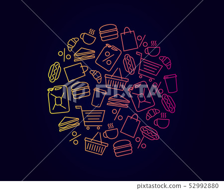 graphic element with pattern in shape of circle graphic element with pattern in shape of circle 52992880