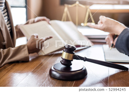 Judge gavel with scales of justice, Businesswoman Judge gavel with scales of justice, Businesswoman 52994245