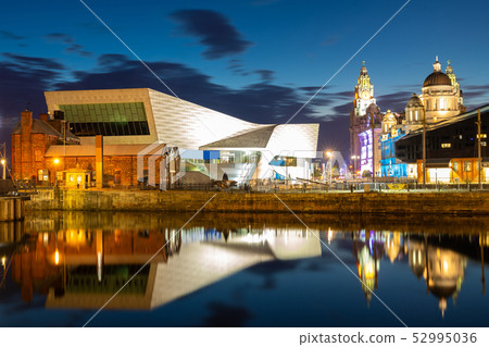 Liverpool Skyline Pier head sunset Liverpool Skyline Pier head sunset 52995036