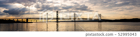 Beautiful sunset at The Forth road bridge and 52995043
