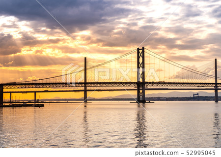 Beautiful sunset at The Forth road bridge and 52995045