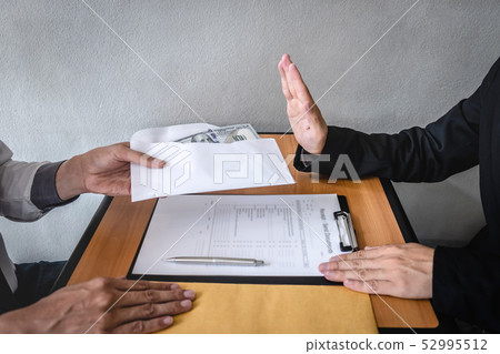 Anti bribery and corruption concept, Business man 52995512