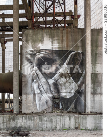 Drawing graffiti inside Chernobyl Exclusion Zone 52996336