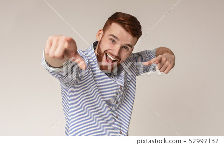 Handsome cool guy suggest challenge on background Handsome cool guy suggest challenge on background 52997132