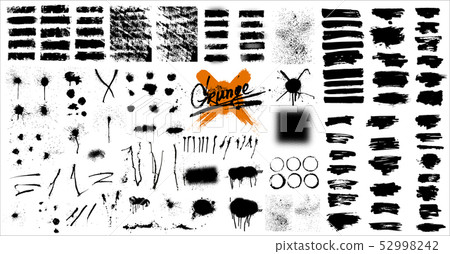 Giant set of black brush strokes 52998242