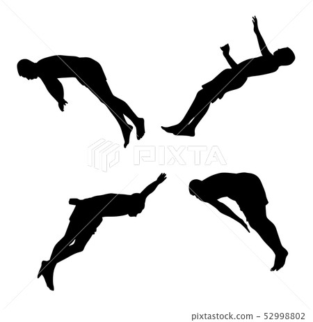 Men jumping into water 52998802