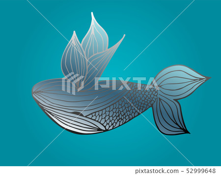 Abstract hand drawn of blue whale. Vector - Stock Illustration ...