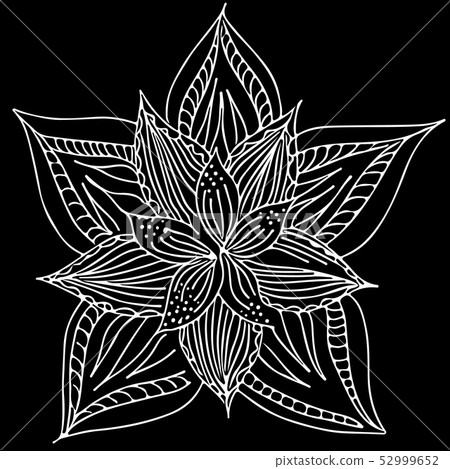 Abstract hand drawn lotus flower isolated on white Abstract hand drawn lotus flower isolated on white 52999652