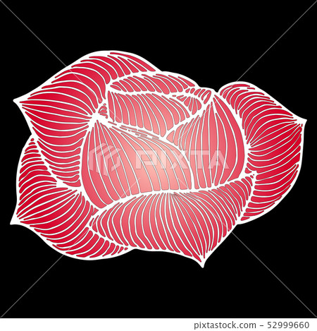 Abstract hand drawn pink rose flower isolated on - Stock Illustration ...