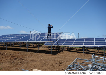 Solar power plant construction site 52999870