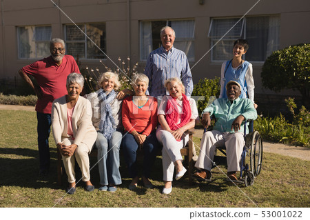 Senior people posing in the park Senior people posing in the park 53001022