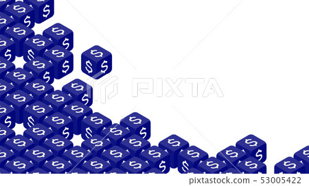3D isometric Dice with currency symbol dollar 3D isometric Dice with currency symbol dollar 53005422
