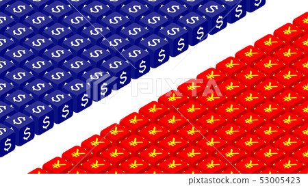 3D isometric Dice with currency symbol of America 3D isometric Dice with currency symbol of America 53005423