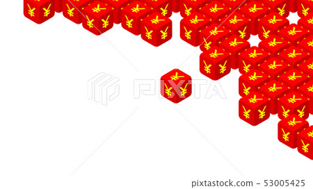 3D isometric Dice with currency symbol China 3D isometric Dice with currency symbol China 53005425