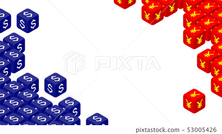 3D isometric Dice with currency symbol of America 3D isometric Dice with currency symbol of America 53005426