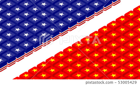 3D isometric Dice with America and China flag 53005429
