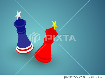 Chess King flag pattern of America and China, Chess King flag pattern of America and China, 53005432