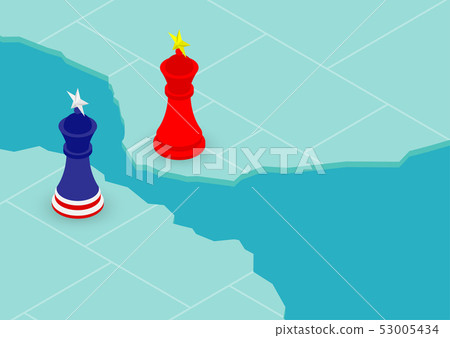 Chess King flag pattern of America and China on 53005434