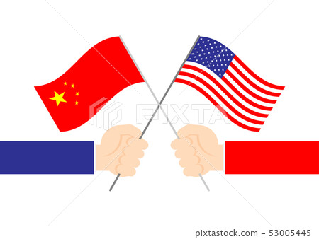 Business Hand check holding flag of America and Business Hand check holding flag of America and 53005445