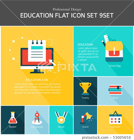 書包指南針獎牌獎杯學校平面圖標簡單圖標 53005658