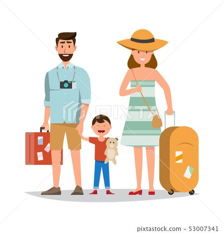 Happy family. Father, mother and son together with 53007341